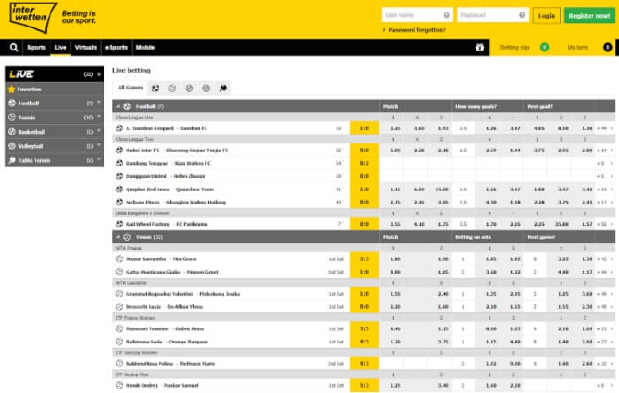 Interwetten Live Betting