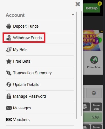 Betway Withdraw Funds