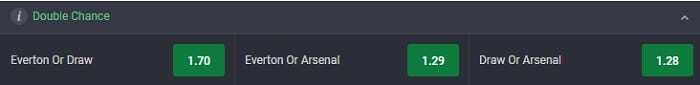 Double Chance Everton Arsenal