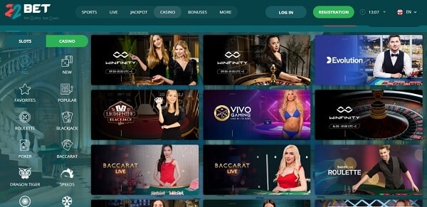 22bet Casino Roulette