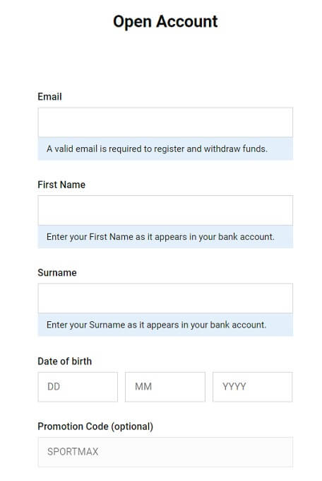 Bet9ja Registration Form