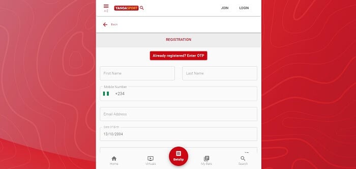 YangaSport Desktop Registration