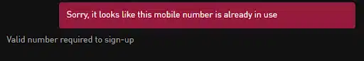 LiveScoreBet Mobile Phone Number Error