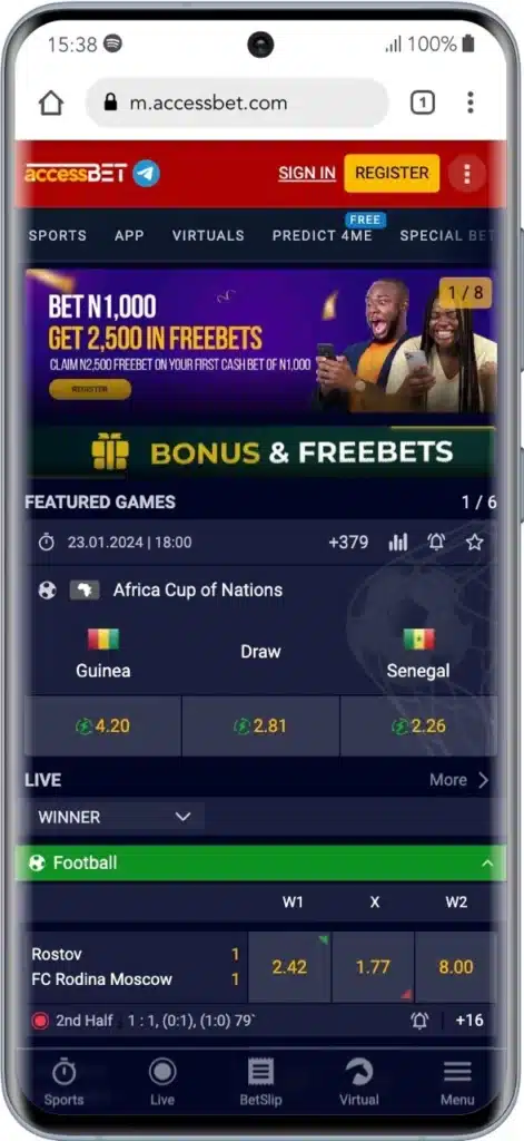 AccessBet Home Page
