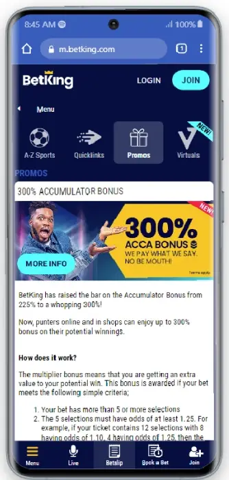BetKing 300% Accumulator Bonus