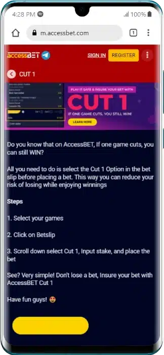 CUT-1: If One Game Cut, You Still Win