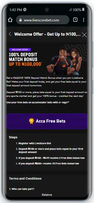 LiveScore Bet Mobile Bonus