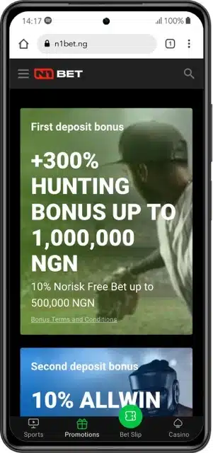 N1Bet Welcome Bonus - 300% up to ₦1,000,000