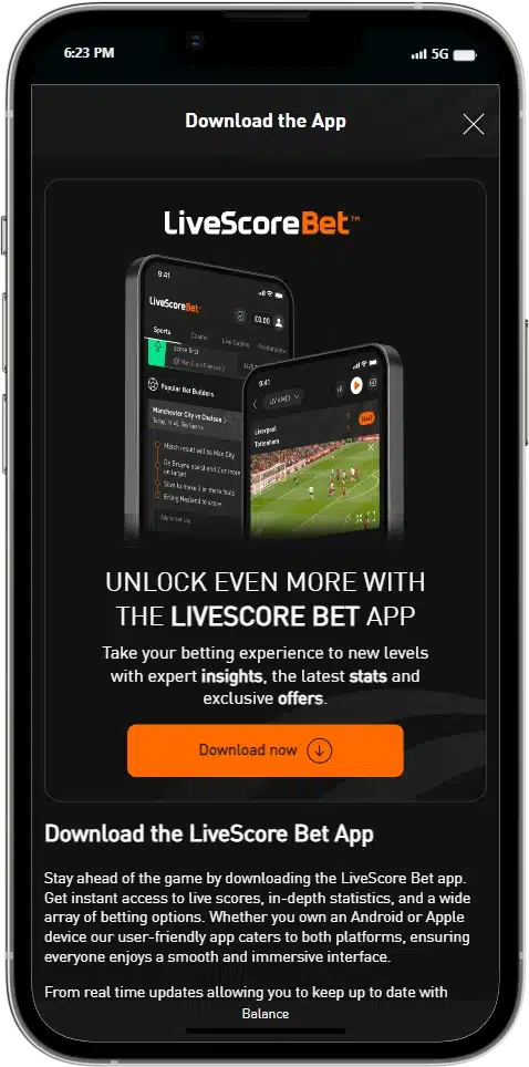 Unlock even more with the LiveScore Bet iOS App