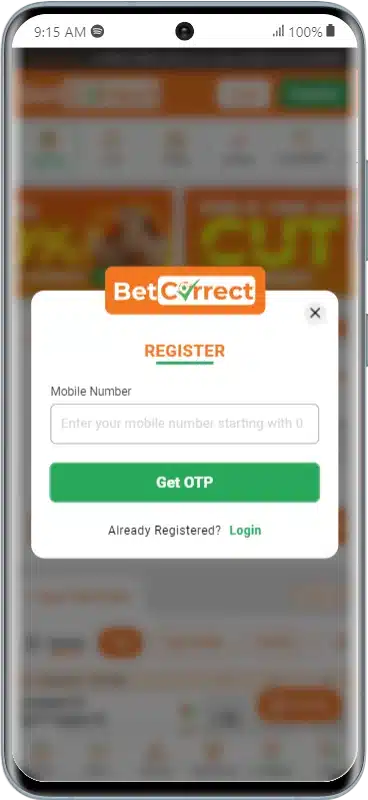 betcorrect registration form