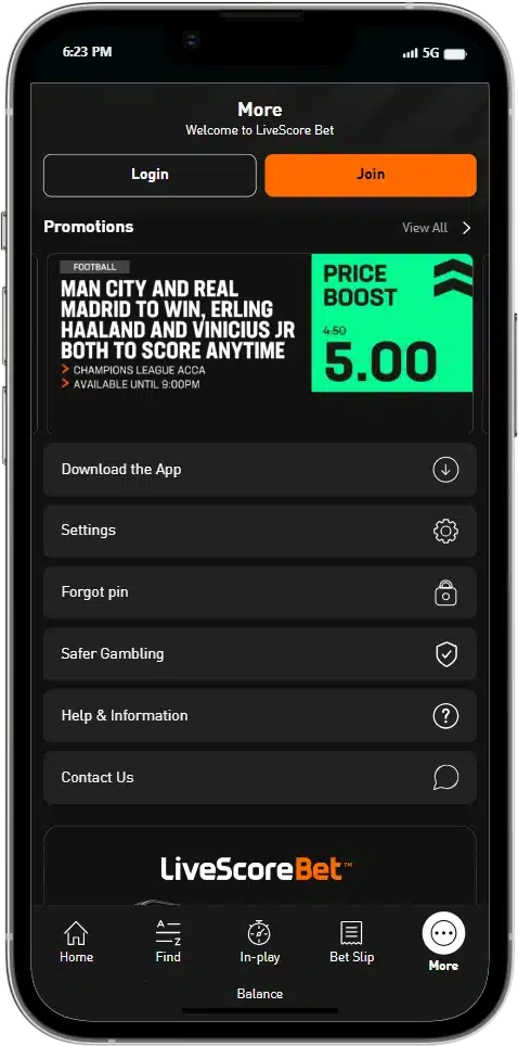 LiveScore Bet Download the iOS App