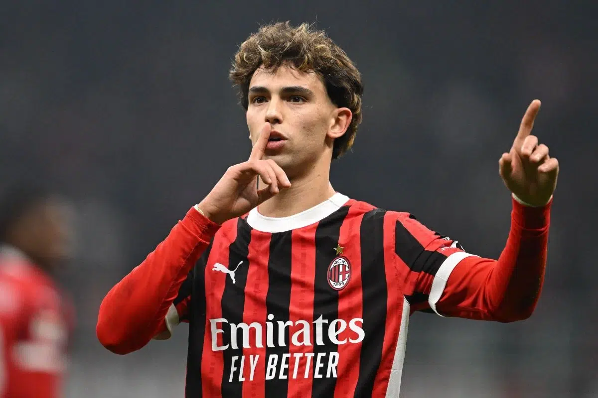 João Félix of AC Milan celebrating after a goal