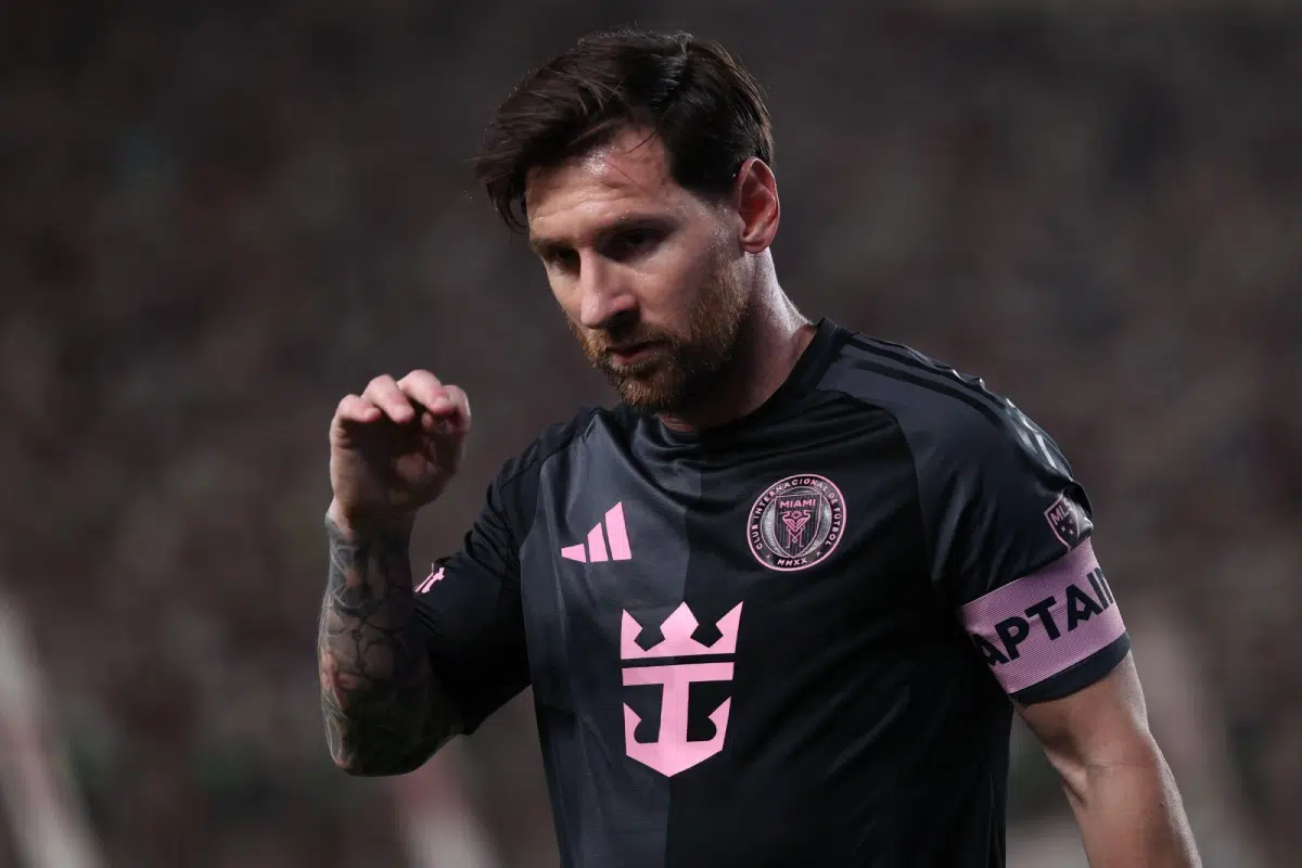 Lionel Messi of Inter Miami during the friendly match between Universitario de Deportes v Inter Miami