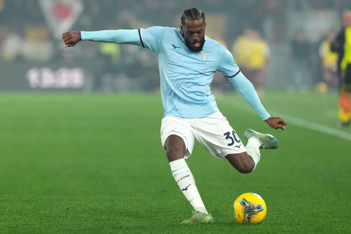 Nuno Tavares of SS Lazio during the Serie A football match between AS Roma and SS Lazio at Olimpico stadium in Rome