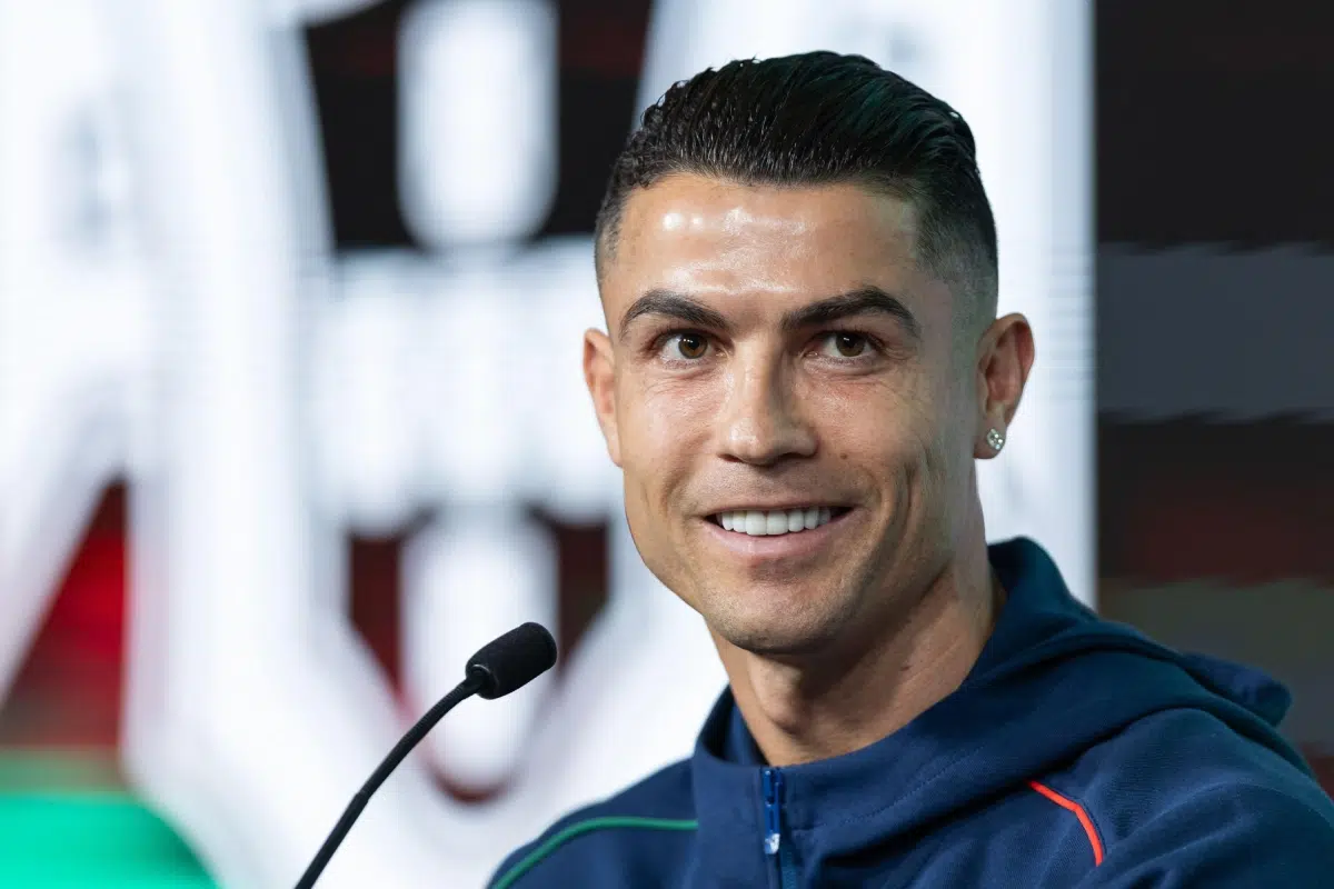 Portugal's and Al-Nassr forward Cristiano Ronaldo during the pre-game press conference for the UEFA Nations League game