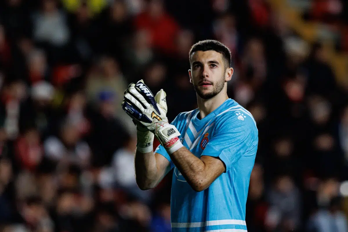 Joan Garcia of Espanyol de Barcelona seen during LaLiga EA SPORTS game between teams of Rayo Vallecano and RCD Espanyol de Barcelona