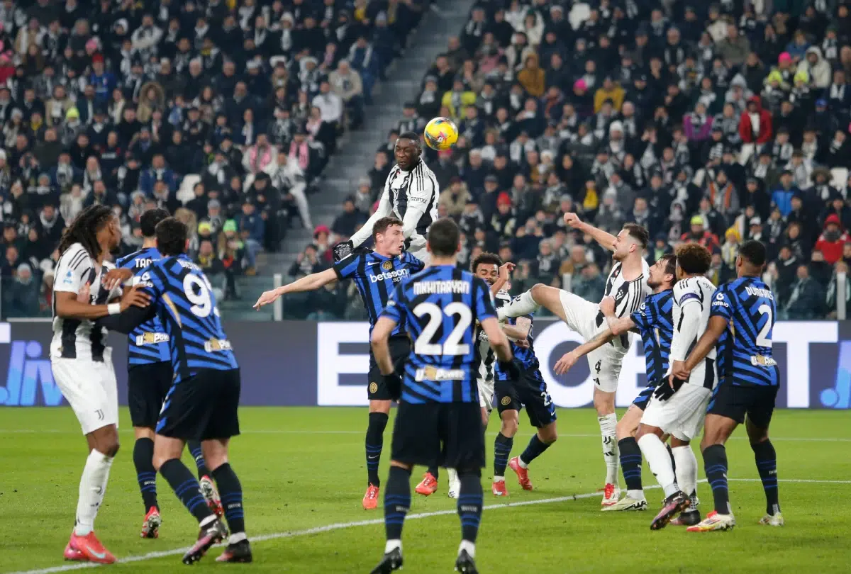 A moment from the match during the Italian Serie A, 2024/25 season, football match between Juventus FC and FC Inter on 16 February 2025 at Allianz Stadium