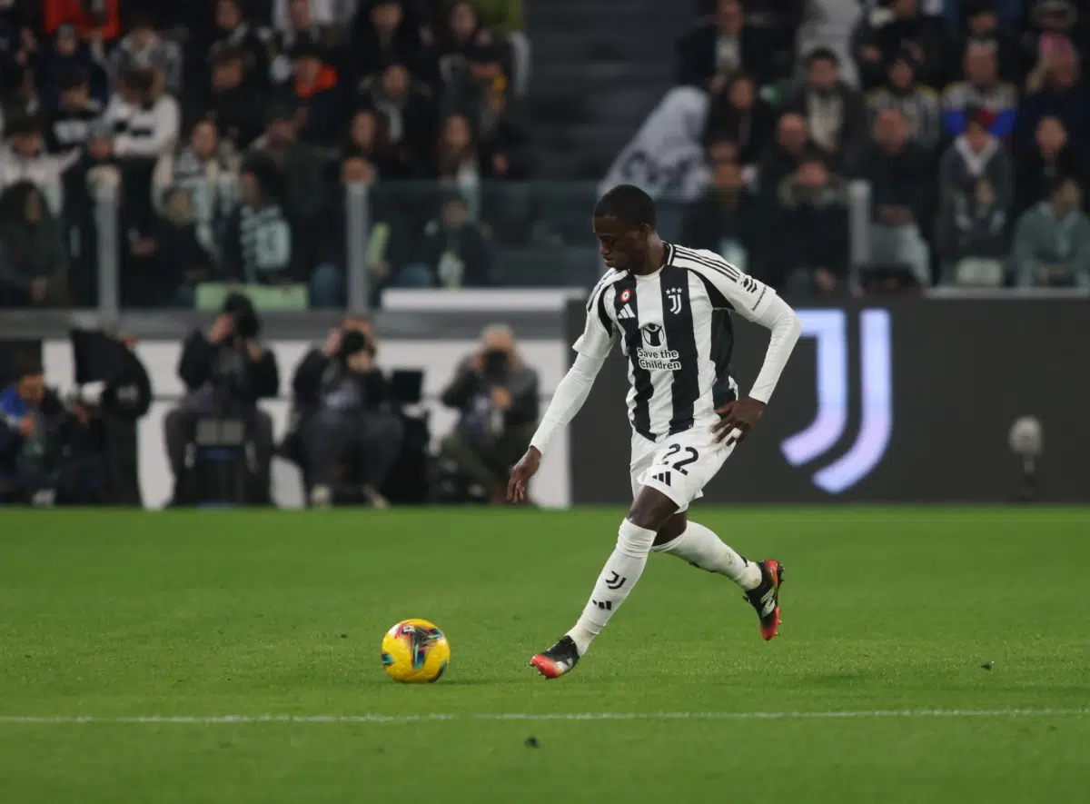 Timothy Weah of Juventus FC during the Coppa Italia 2024/25 quarter final