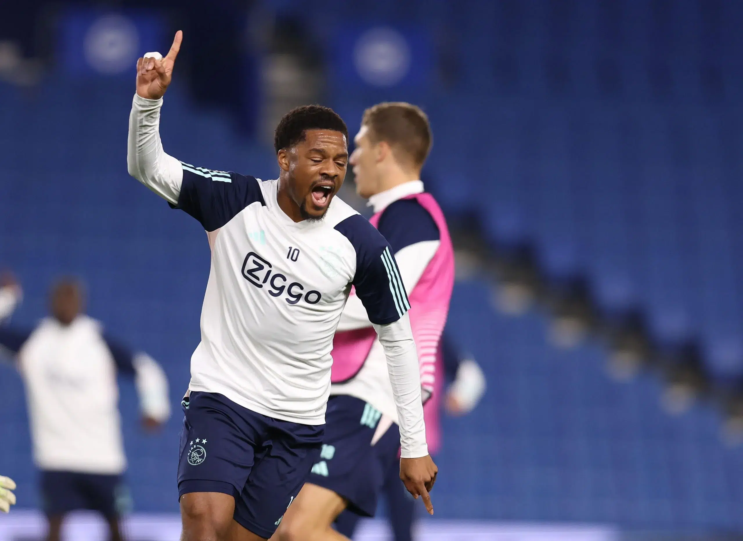 Chuba Akpom of Ajax during the pre game training at the AMEX Stadium