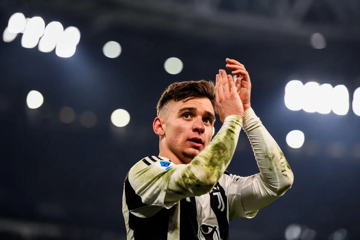 Juventus' Francisco Conceicao salutes supporters the Serie A match between Juventus FC and FC Internazionale