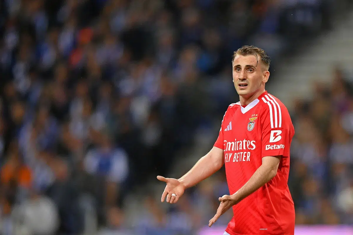 Kerem Akturkoglu of SL Benfica reacts during a match between Fc Porto and SL Benfica for the Primeira Liga 2024/2025