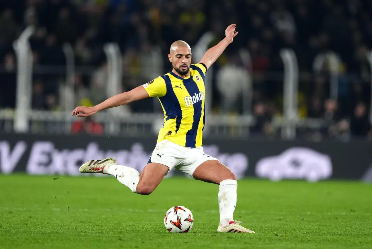 Fenerbahce's Sofyan Amrabat during the UEFA Europa League Round of 16, first leg match
