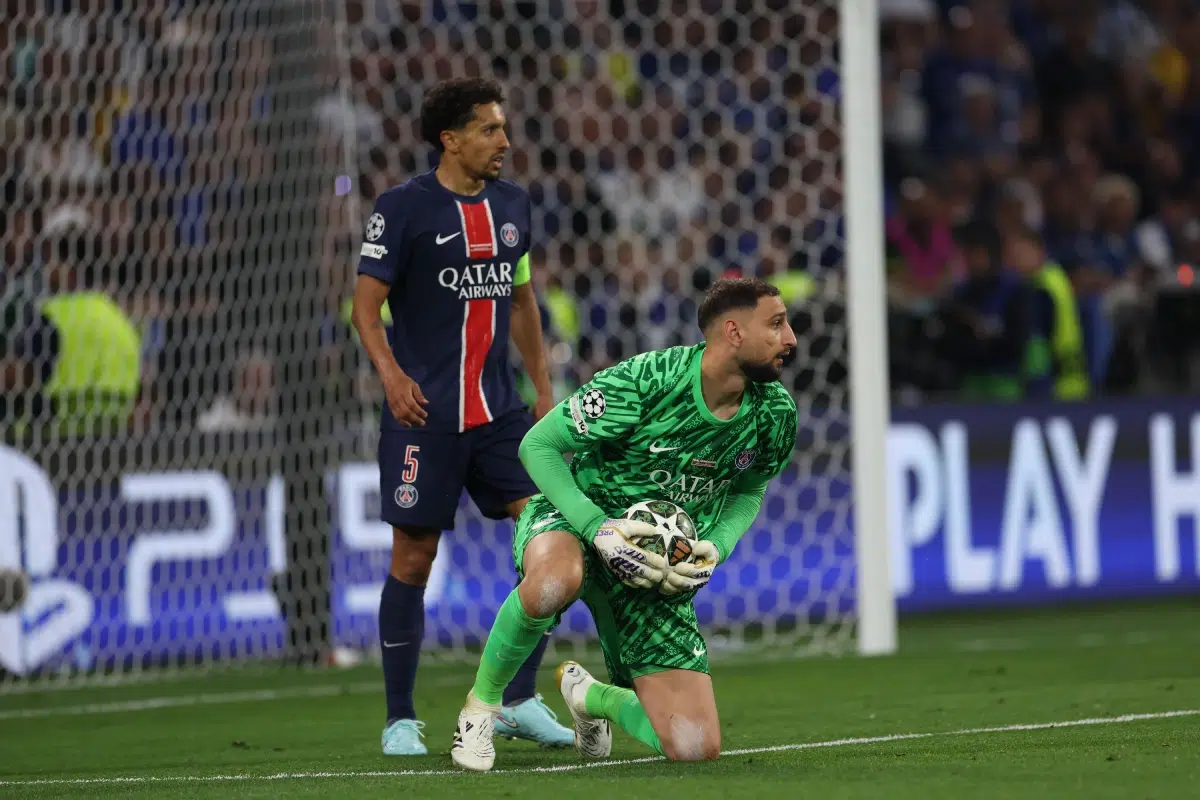 Gianluigi Donnarumma, goalkeeper of PSG is seen in action during the UEFA Champions League Final 2025 between Paris Saint-Germain and FC Internazionale Milano