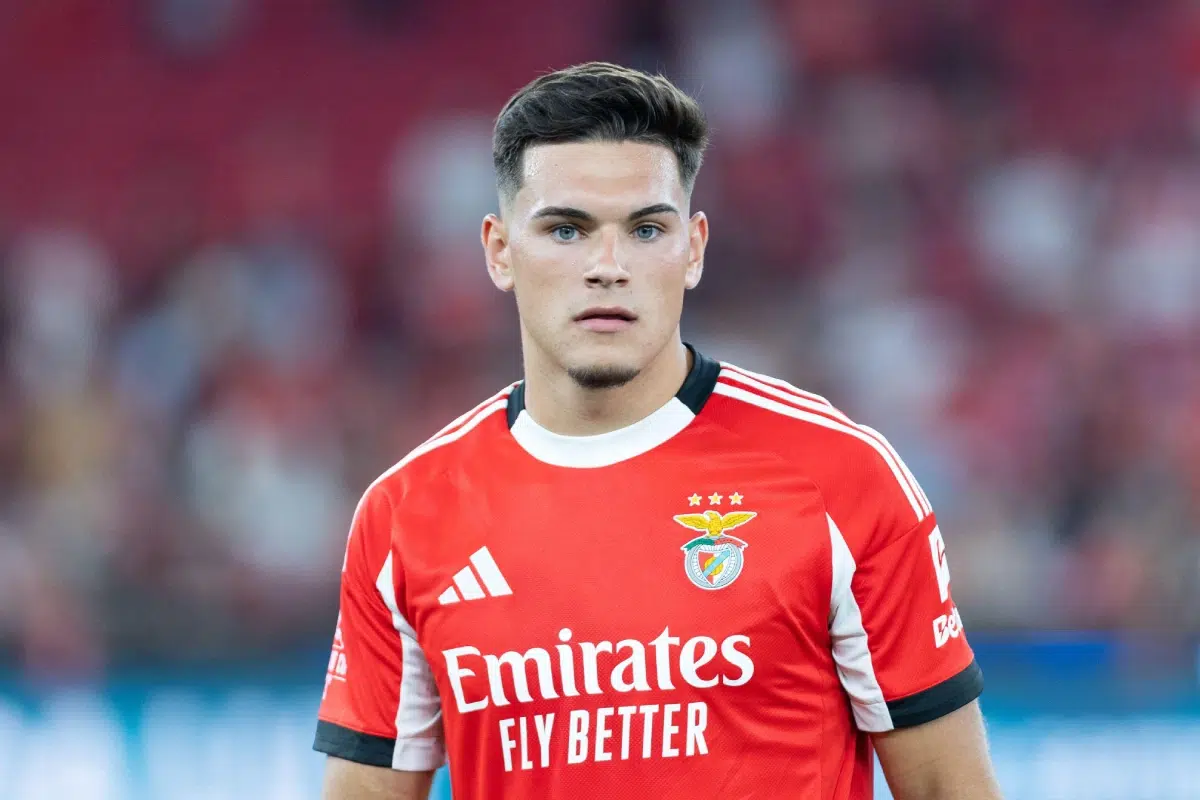 Benfica defender from Portugal Goncalo Oliveira at the end of the game of the Eusebio Cup, Benfica vs Fenerbahce