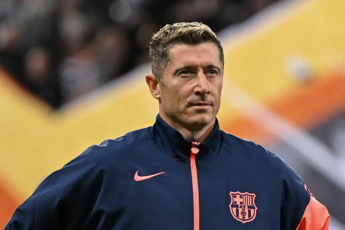 Robert Lewandowski of FC Barcelona during the UEFA Champions League 2025/26 League Phase MD1 match between Newcastle United and FC Barcelona