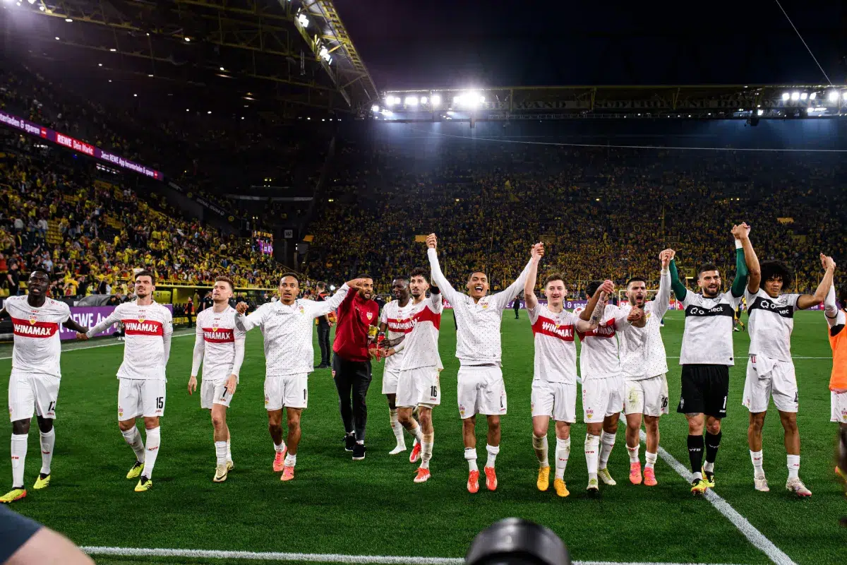 The football match of Bundesliga Borussia Dortmundh vs Stuttgart at Signal Iduna Park