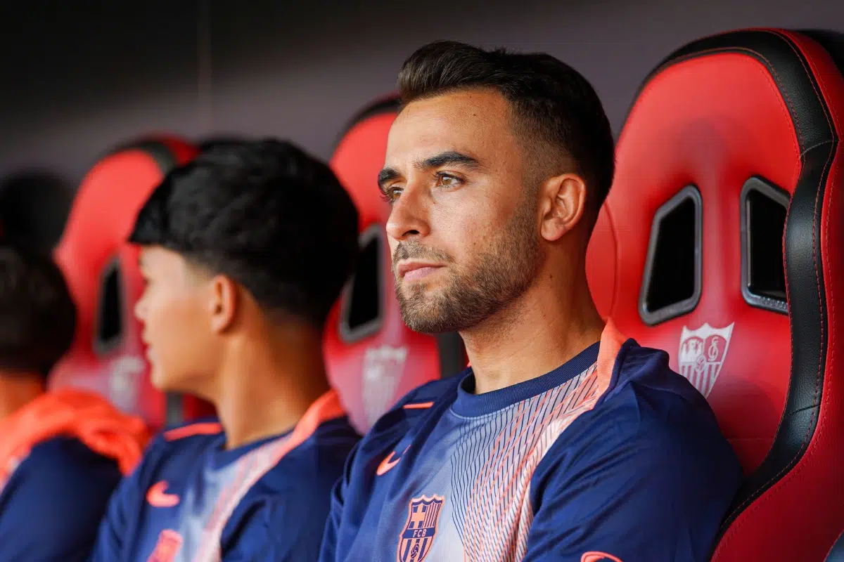 Eric Garcia (FC Barcelona) in the bench during LaLiga match between Sevilla FC and FC Barcelona