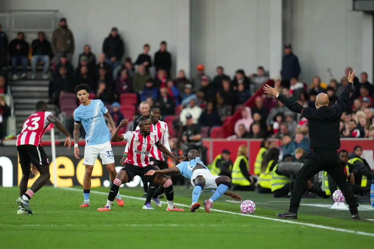Brentford vs Manchester City at The Gtech Community Stadium, London, October 2025