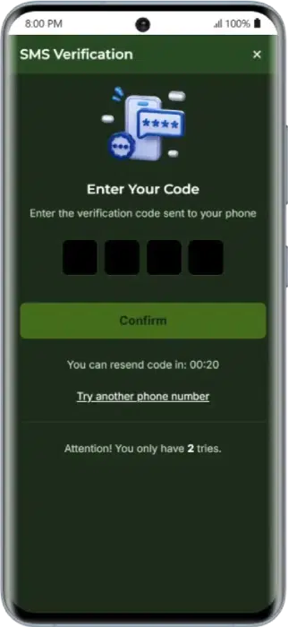 PaddyWin SMS Verification PaddyWin Verification Code