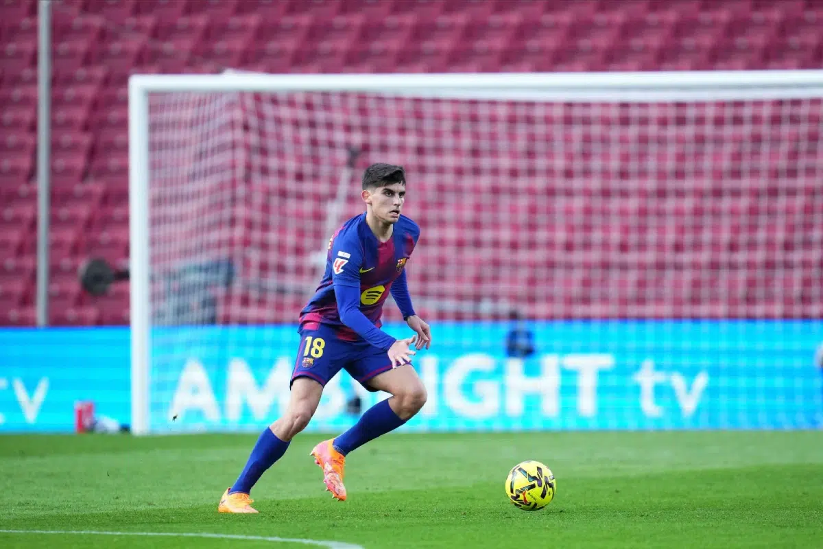 25th Jan, 2026, Gerard Martin of FC Barcelona during the La Liga EA Sports match between FC Barcelona and Real Oviedo