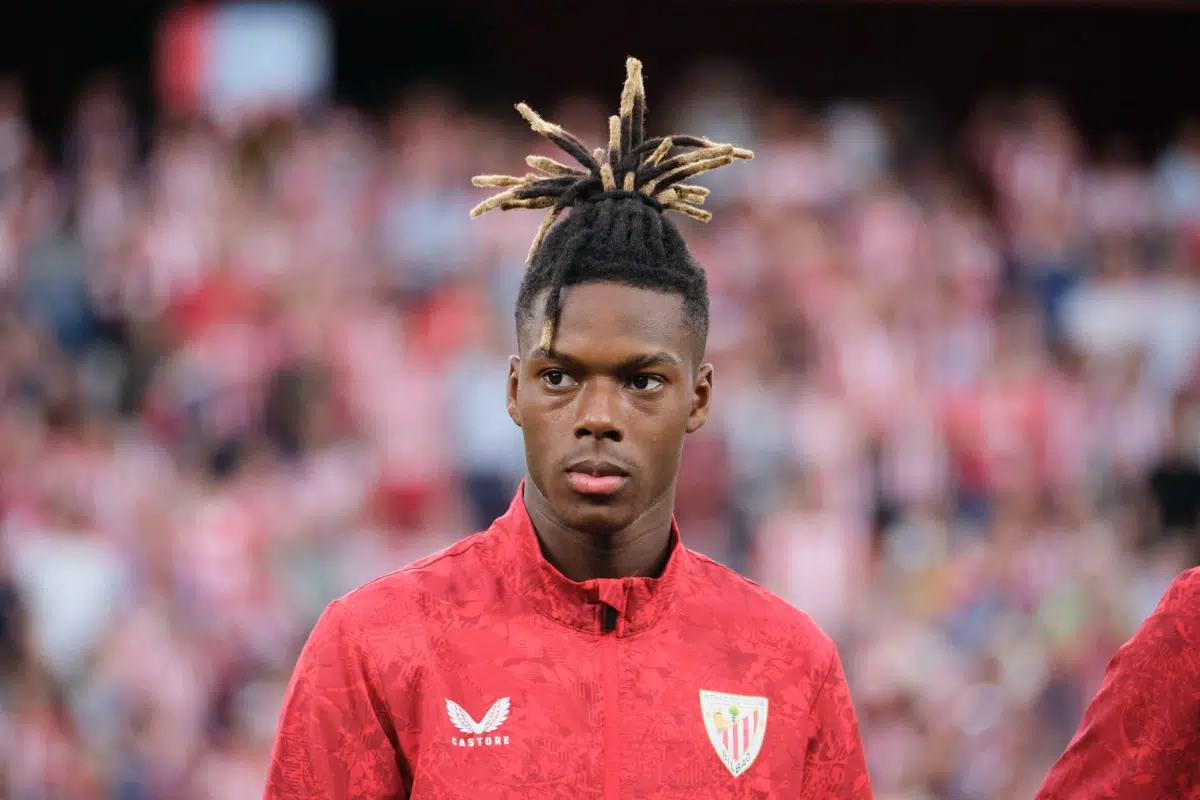 Nico Williams of Athletic Club in Athletic Club vs Qarabag FC match, 2025