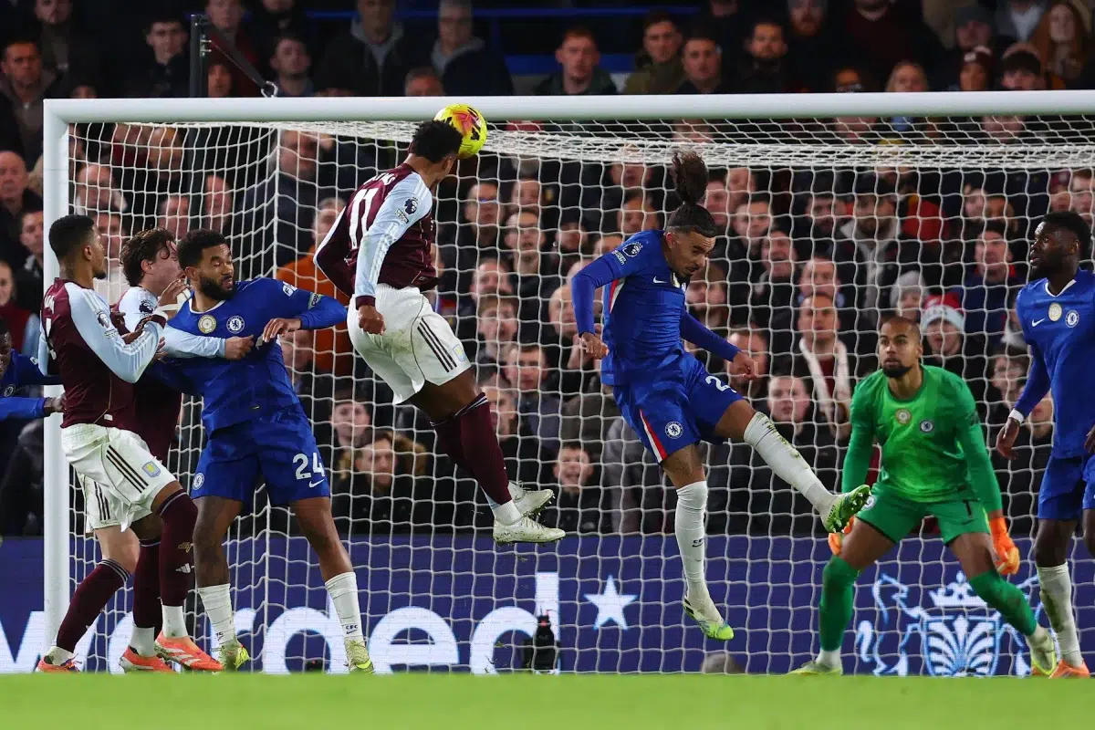 Ollie Watkins of Aston Villa scores to make it 2-1 during the Chelsea vs Aston Villa, 2025