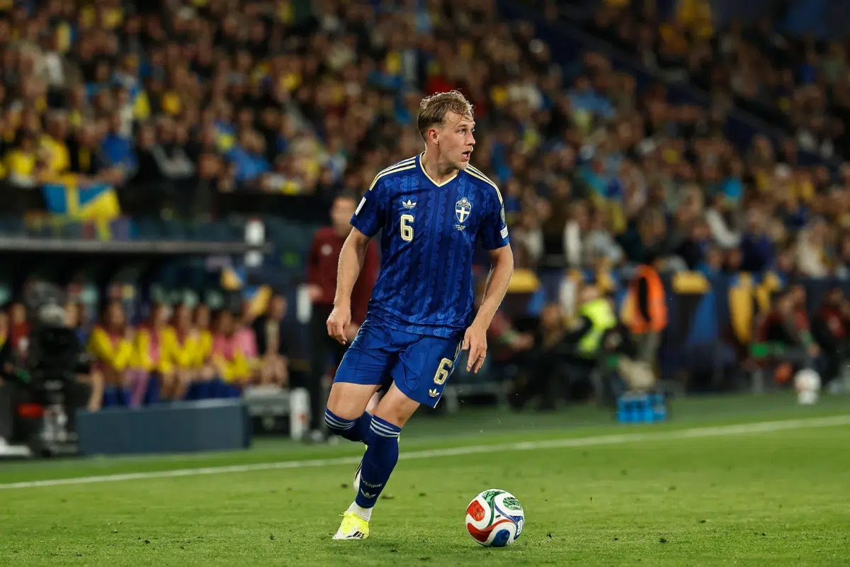 Herman Johansson during the 2026 FIFA World Cup European qualifiers KO play-offs between Ukraine and Sweden, 26th Mar, 2026