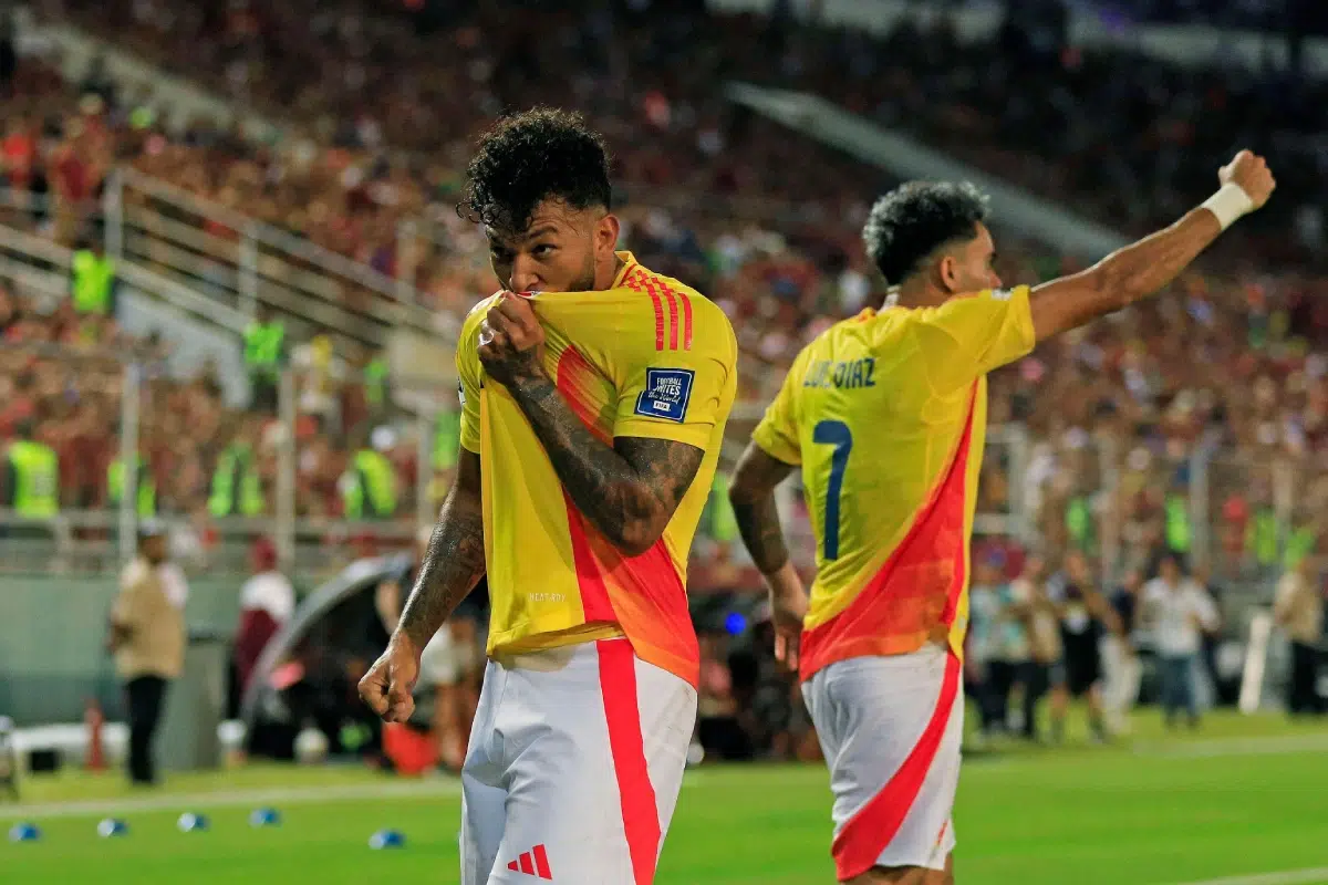 Luis Suarez of Colombia celebrates after scoring a goal during the match between Venezuela and Colombia for the 18st round of the FIFA 2026 qualifiers, 09th Sep, 2025