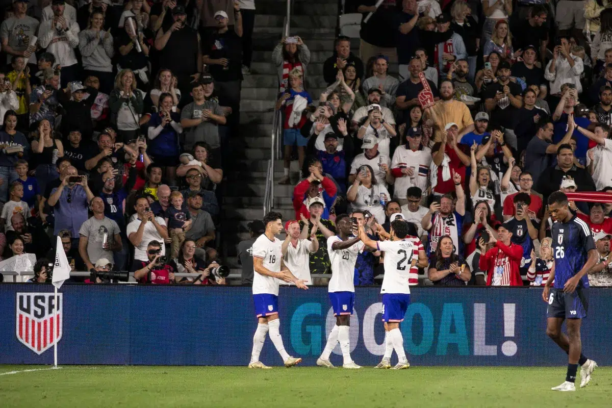 United States of America forward Folarin Balogun scores a goal during the second half of the international friendly match against Japan, 9th September, 2025