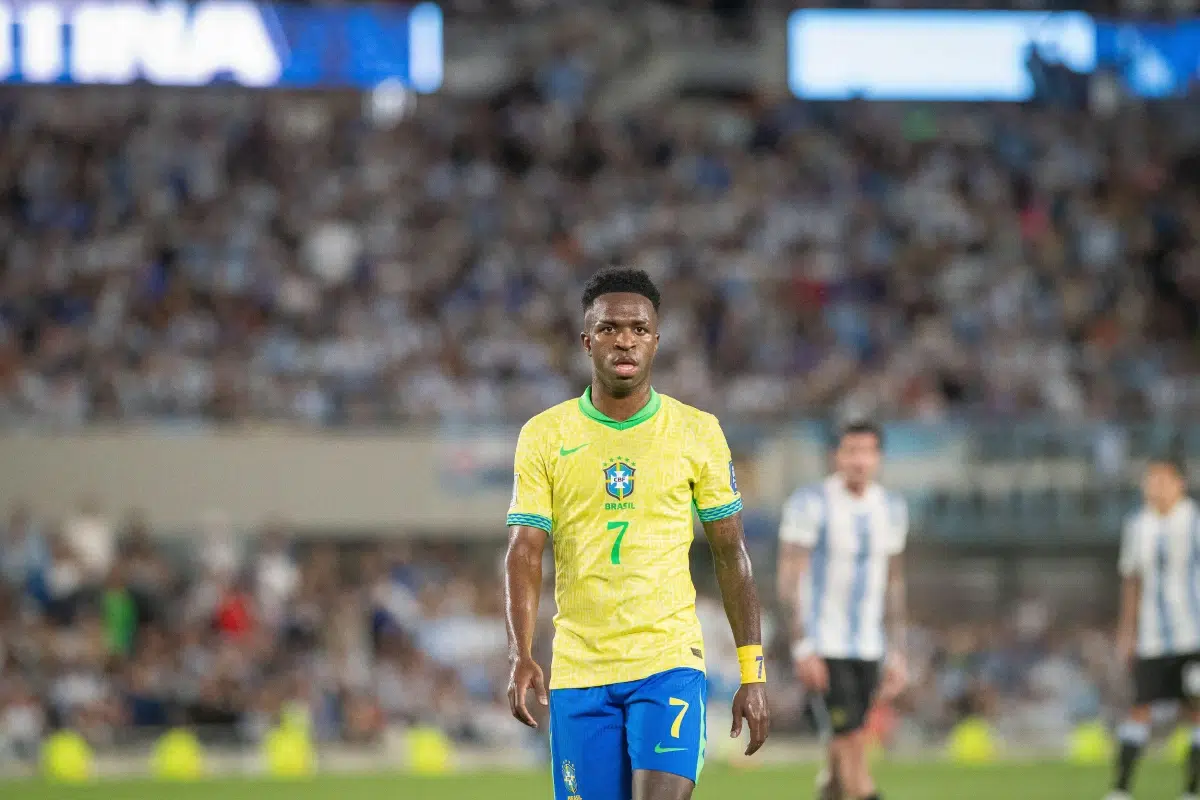Vinicius Junior of Brazil looks on during the FIFA World Cup 2026 Qualifier, 2025