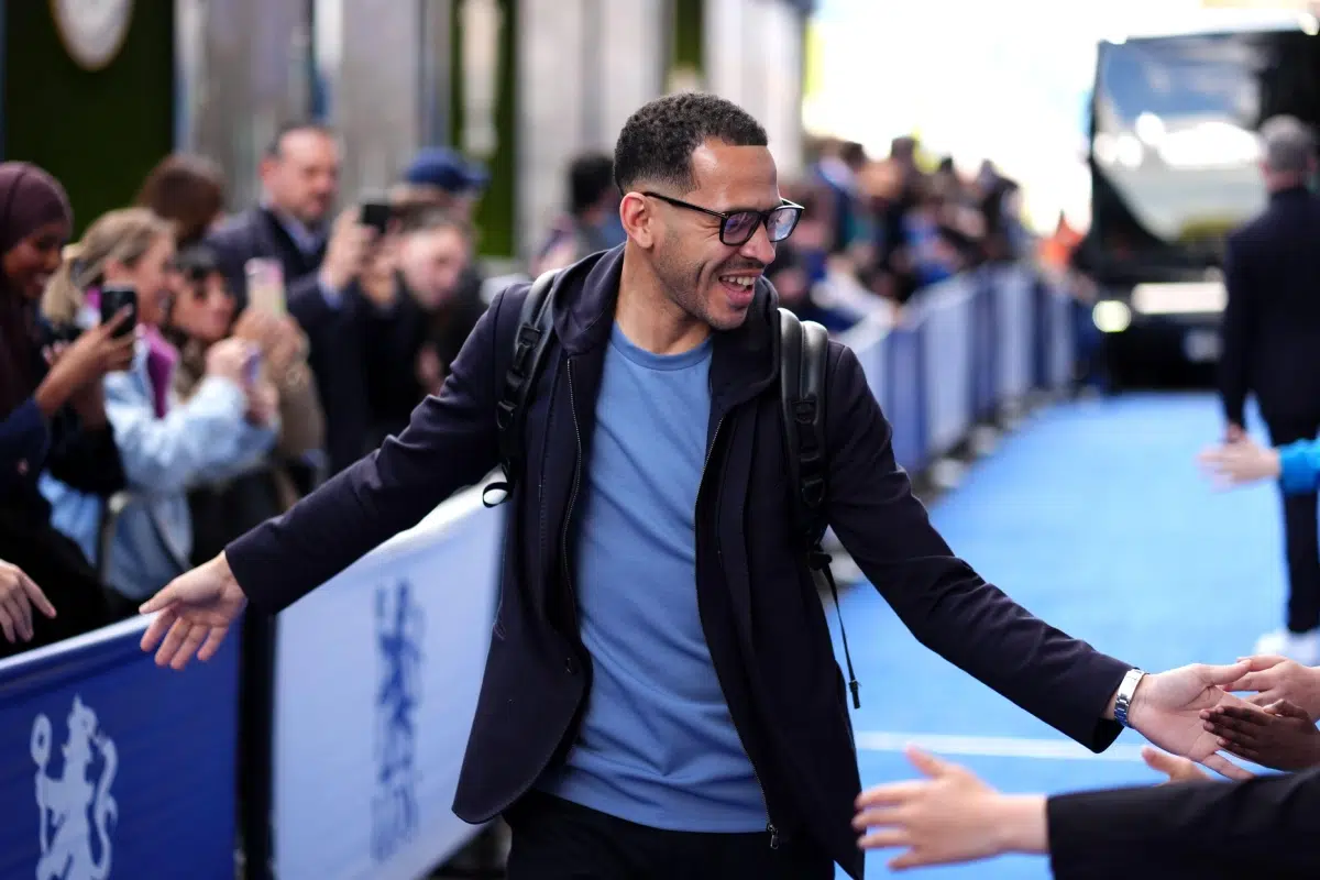 Chelsea manager Liam Rosenior ahead of the Premier League match at Stamford Bridge, 12 April 2026
