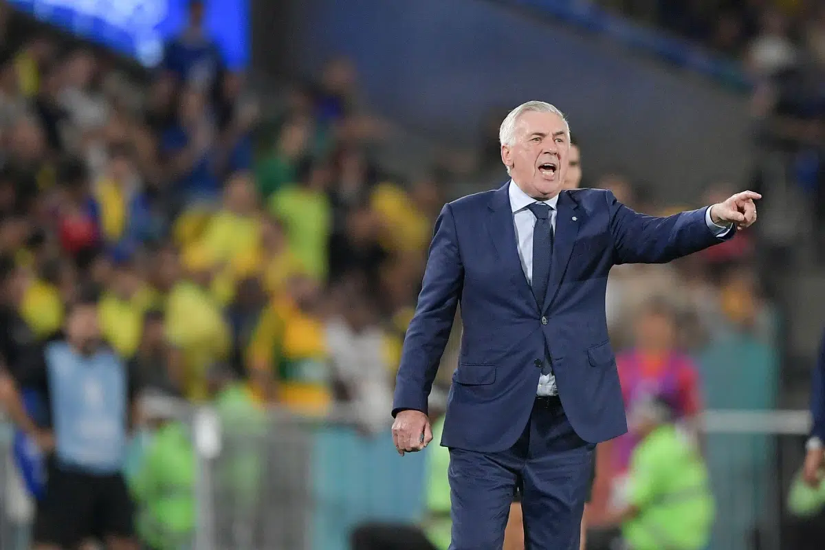 Ancelotti, Brazil's coach, during the match against Chile, 2025