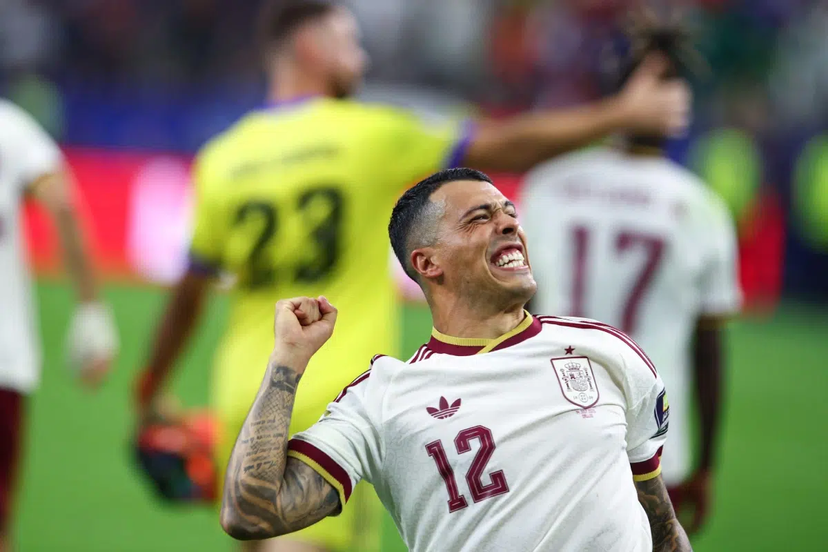 Pedro Porro of Spain celebrates after the World Cup 2026 semi-final match, 2026