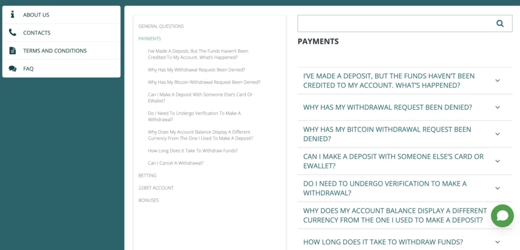 22Bet Payments FAQ