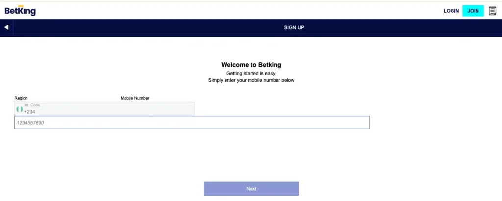 Welcome to BetKing Old Mobile Registration